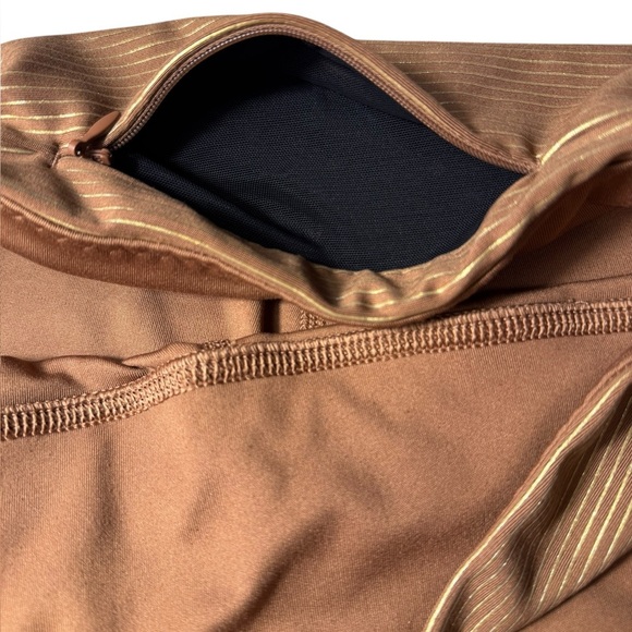 VSX Victoria Secret Essential Shine Pocket Leggings women size large brown gold - Picture 17 of 17